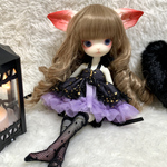【ミニキティ】ハロウィンなベビードール風ワンピースセット<パープル>