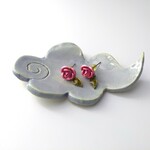 神さま雲の小皿　うす青雲