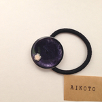 薔薇のヘアゴム（紺色）