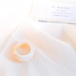  【受注生産・サイズオーダー】chubby ring☽milky moon  ⌘ クリアリング 透明 リング 指輪 いびつ マーブル