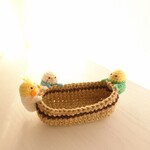 【受注制作】インコちゃんが見守りすぎる小かご。