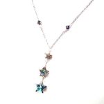 ビンテージグラス　バミューダーブルー　Ｙ字・流れ星ネックレス
