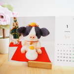 2021年卓上カレンダー☆かわいい羊毛フェルトの動物たち☆2号舎オリジナル