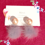 ふわふわミンクのファーピアス