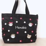 刺繍トートバッグ（横型ブラック）