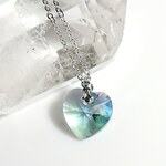 再販)珍しい♢﻿プロバンスラベンダークリソライトブレンドのハートのネックレス／SWAROVSKI社製クリスタルガラス