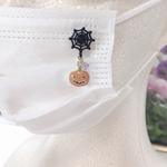 マスクチャーム　マグネットタイプ　ハロウィン　ジャックオーランタン　ランタン　カボチャ　スワロフスキー　パンプキン　マグネットピアス　マスクピアス　マスク