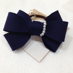 フェルトのリボンヘアゴム《ネイビー》