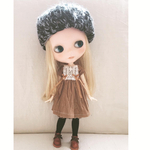 ドール服 ブライスアウトフィット コーデュロイワンピース+パンツセット（キャメル）