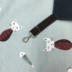 ●6　ニャンモック　丈夫で安心　ブルー猫柄　猫　お洗濯OK　猫のハンモック　にゃんもっく　ねこ　ネコ