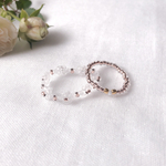 ❤︎2点セット❤︎  ビーズリング　マットビーズのお花リング　パープルリング　비즈반지