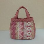 お花畑のバッグ　パッチワーク三角と四角つなぎ