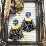 ✳︎送料無料✳︎色遊び♡ブラック✳︎刺繍リボンのヴィンテージイヤリング