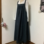 リネン　ジャンパーワンピース💕
