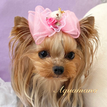 【 犬用　バレッタ 】 おしゃれ　トップノットペット　子供　ヘアアクセサリー　リボン　バレッタ　♡AquaMana♡