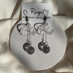 ハンドメイド ピアス イヤリング 大ぶり【ヒラシズク】