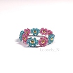 💍秋色✨フラワービーズリング 