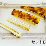 べっ甲柄ヘアクリップ　セットB