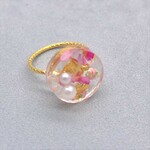 ドライフラワーのリング（大）～クリア～