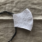 new○選べるサイズ○ 立体マスク　コットンレース　ホワイト　刺繍　大人　レディース　夏　レース　マスク　布マスク　お花　花柄　薄手マスク