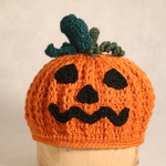 （再販）カボチャのハロウィンニット帽子（子ども用）