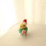 【受注制作】セキセイインコのあみぐるみクリスマスver.