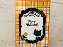 【10/14販売】多用途：窓辺にたたずむ目ヂカラ猫ちゃんのハロウィンカード