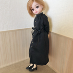 リカちゃん　再販　シャツワンピース　黒
