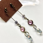 ガラスビーズのピアス【イヤリング付け替え可】