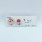 まるとしかくのノンホールピアス(透明)