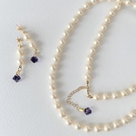 【tanzanite】ロングネックレス・ピアスのお得な2点set