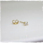 【 14kgf pierce 】 ジルコニアピアス (片耳1個) ちいさな 3mm ＊AAAAAランクジルコニア＊4本爪セッティング＊