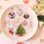 テディベア🎄くまさんのオシャレなクリスマス・１９㎝プレート「ポーセラーツ」