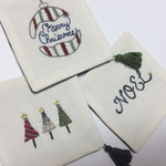 クリスマス刺繍コースター
