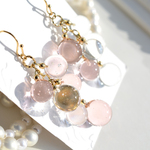 Champagne pink gold ballアシンメトリーピアス＆イヤリング