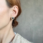  【1012-07】 Italy vintage button  heart jewelry