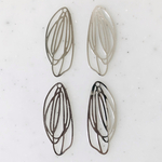 Silver Geometric Designed Oval Pendant Tops