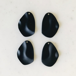 Matte Black Hammered Oval Pendant Tops