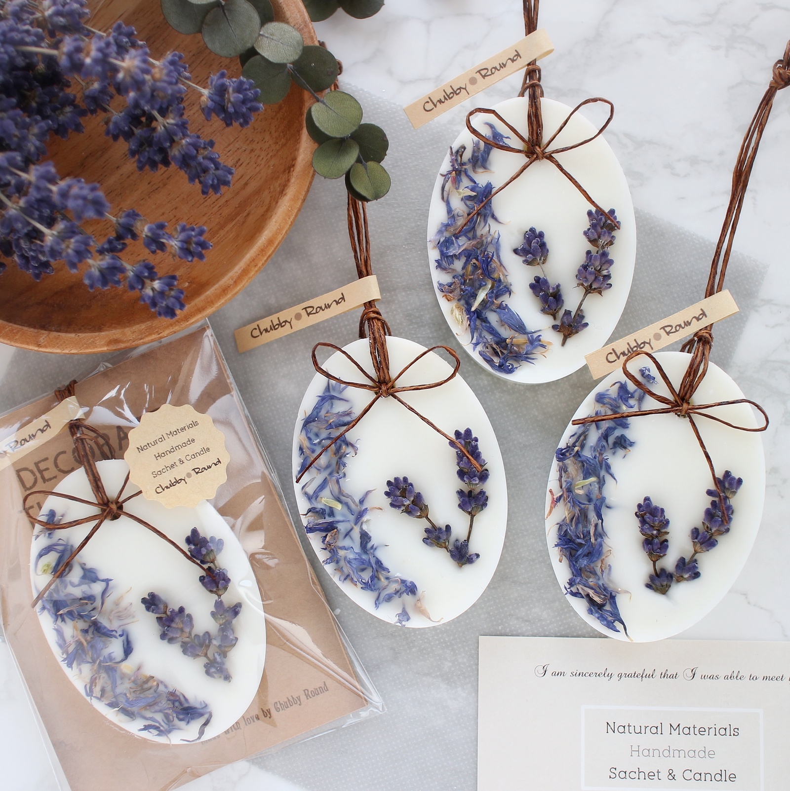 oval lavender ✤ soy アロマワックスサシェ - Chubby Round | minne