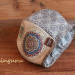  ウミネコ様専用☆手縫い刺繍の　麻模様　ベレー帽