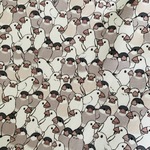 35%オフ  セピアカラー　文鳥ぎゅうぎゅう　カットクロス