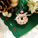 ハワイアン♡クリスマスリースストラップ (ホワイト)