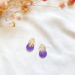 キラキラクリアのパープルピアス