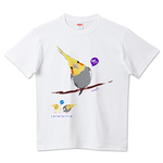 ウルトラ ぶっ立ち オカメインコ ノーマル 正面で目が6 Tシャツ 白限定 お試し版 0432