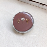 dark pink & silver circle ピルケース /ドライフラワー レジン