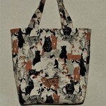 猫柄　トートバッグ　内ポケット付き
