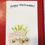 5枚組 " ハッピーハロウィン , きのこさんと " 水彩イラストポストカード