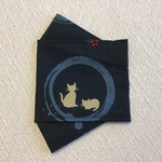 1枚　500円　藍染め風　猫ちゃん　西村大臣　折り上げ立体マスク