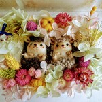 No.２ お花のフレーム 【ハリネズミ(ペア)】