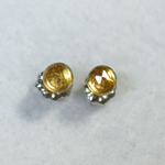 （1点もの）シトリン・ローズカットのピアス（5mm・チタンポスト）